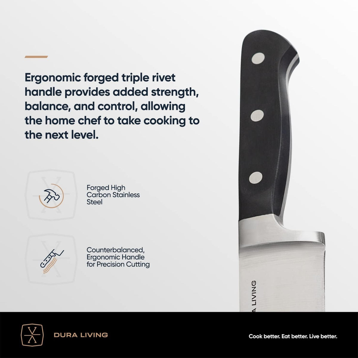 7-Inch Santoku Knife - Razor-Sharp High-Carbon Stainless Steel Blade, Forged Ergonomic Riveted Handle, Chef Knife for Chopping, Slicing & Dicing, Multipurpose Kitchen Knife, Home Chef