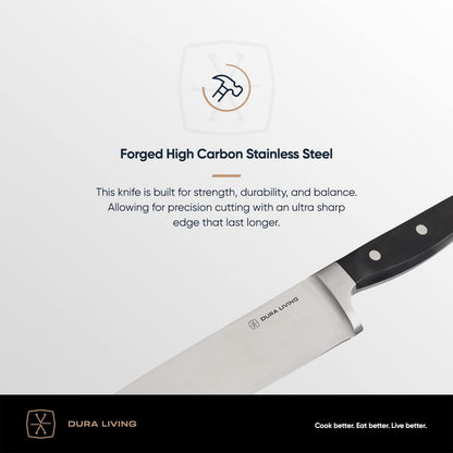 7-Inch Santoku Knife - Razor-Sharp High-Carbon Stainless Steel Blade, Forged Ergonomic Riveted Handle, Chef Knife for Chopping, Slicing & Dicing, Multipurpose Kitchen Knife, Home Chef