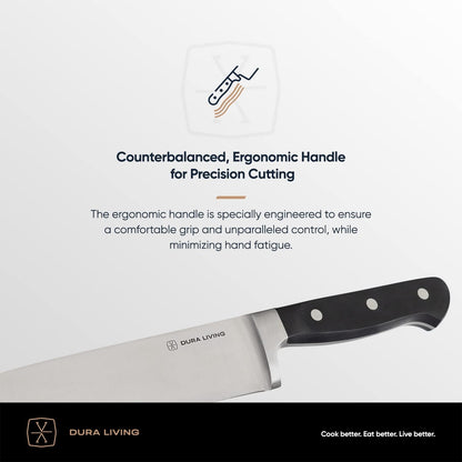 7-Inch Santoku Knife - Razor-Sharp High-Carbon Stainless Steel Blade, Forged Ergonomic Riveted Handle, Chef Knife for Chopping, Slicing & Dicing, Multipurpose Kitchen Knife, Home Chef