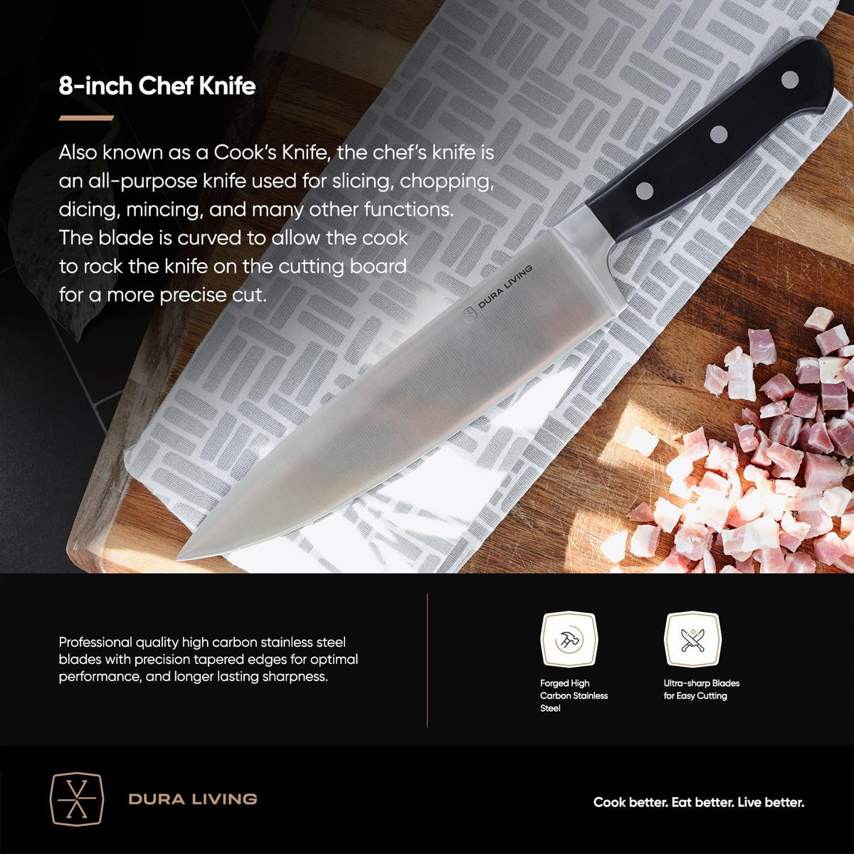 7-Inch Santoku Knife - Razor-Sharp High-Carbon Stainless Steel Blade, Forged Ergonomic Riveted Handle, Chef Knife for Chopping, Slicing & Dicing, Multipurpose Kitchen Knife, Home Chef