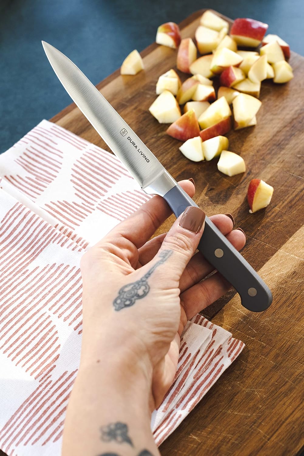 7-Inch Santoku Knife - Razor-Sharp High-Carbon Stainless Steel Blade, Forged Ergonomic Riveted Handle, Chef Knife for Chopping, Slicing & Dicing, Multipurpose Kitchen Knife, Home Chef