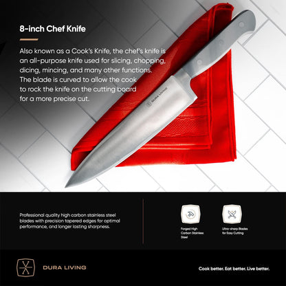 7-Inch Santoku Knife - Razor-Sharp High-Carbon Stainless Steel Blade, Forged Ergonomic Riveted Handle, Chef Knife for Chopping, Slicing & Dicing, Multipurpose Kitchen Knife, Home Chef