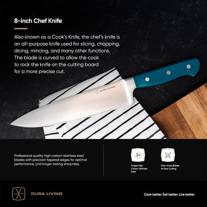 7-Inch Santoku Knife - Razor-Sharp High-Carbon Stainless Steel Blade, Forged Ergonomic Riveted Handle, Chef Knife for Chopping, Slicing & Dicing, Multipurpose Kitchen Knife, Home Chef