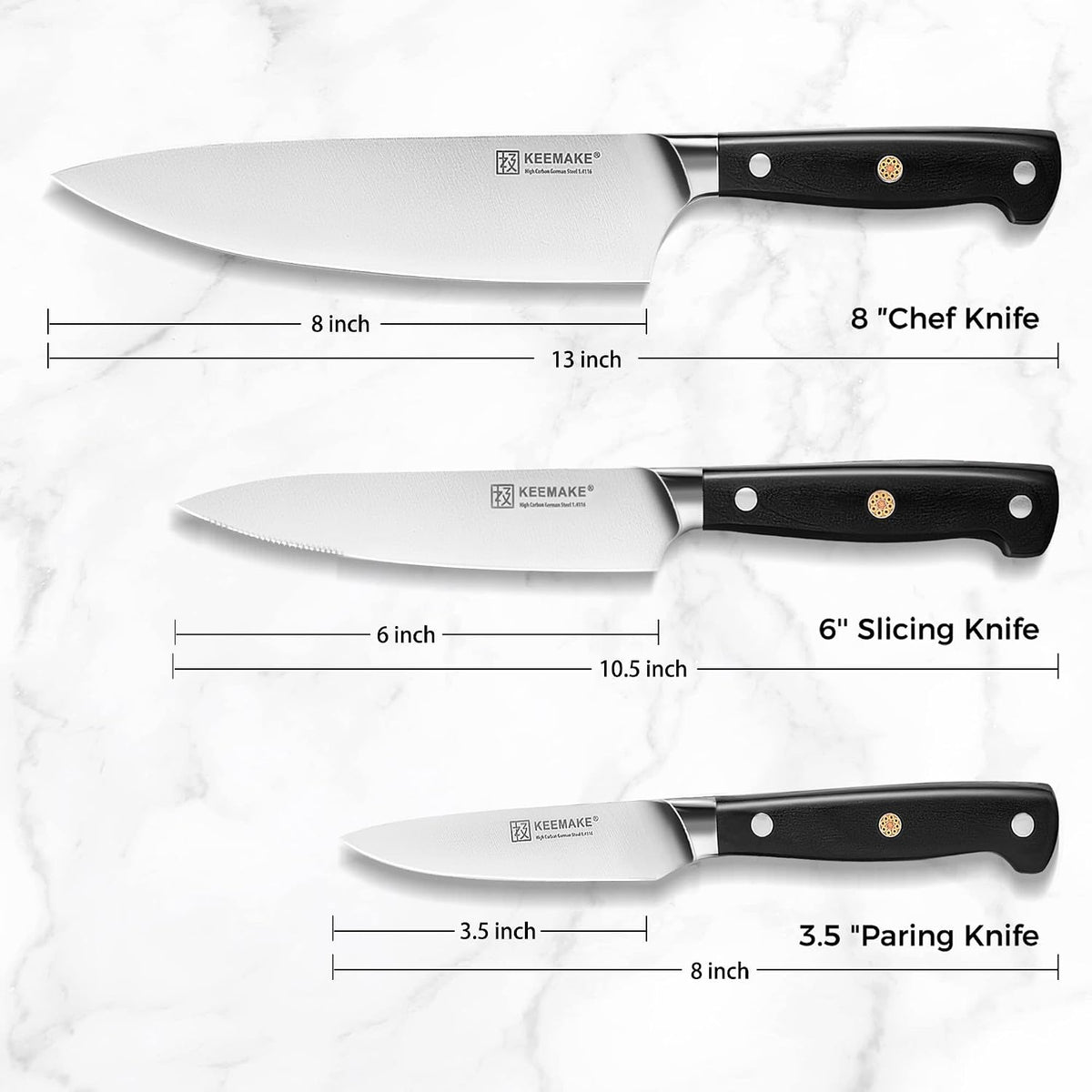 Kitchen Knife Set, Professional Ultra Sharp Chef Knife Set