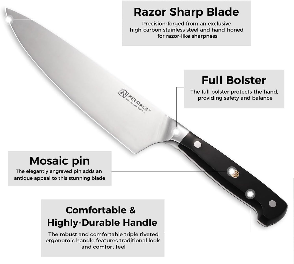 Kitchen Knife Set, Professional Ultra Sharp Chef Knife Set