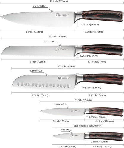 Kitchen Knife Set, Professional Ultra Sharp Chef Knife Set