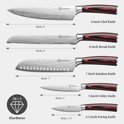 Kitchen Knife Set, Professional Ultra Sharp Chef Knife Set