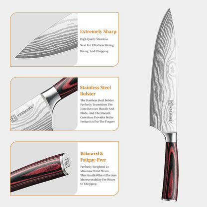 Kitchen Knife Set, Professional Ultra Sharp Chef Knife Set