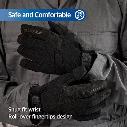 NPG420 Needle Resistant Gloves, ASTM F2878 Level 4 Palm & Lvl 3 Finger, ANSI Cut A9 Heavy Duty Industrial Protection, Multi-Layered Steel Mesh Puncture Proof Work Gloves, Black, L, 1 Pair
