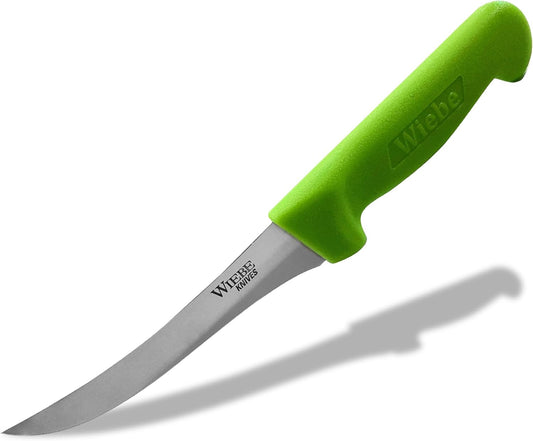 Wiebe 5" Boning Knife for Meat Processing: High-Carbon Stainless Steel Filet Knife, Curved, Semi-Stiff Blade for Deer, Brisket Trimming & Butchery