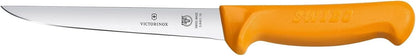 Swibo 6" Boning Knife, Narrow Straight Blade, Orange | Professional Grade Orange Handle - 120°C Sterilizable and Dishwasher Safe - Ergonomic Design for Safe Butchering Cuts