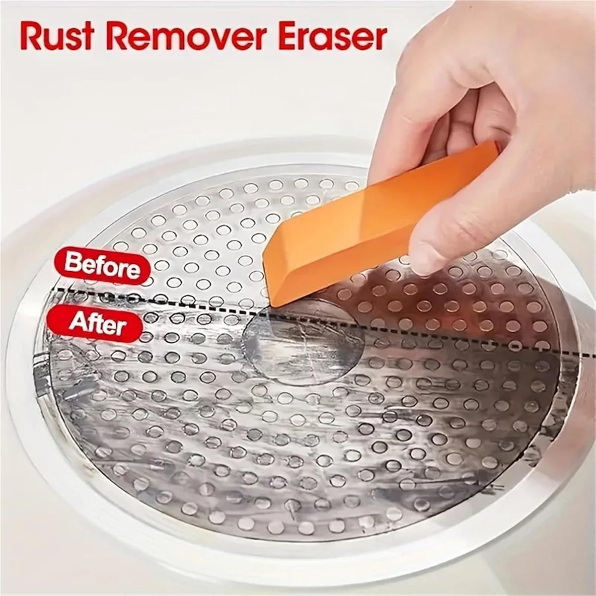 Rust Eraser 10 Pcs Safe Rubber Scrubber, Stain & Rust Remover for Kitchen & Bathroom