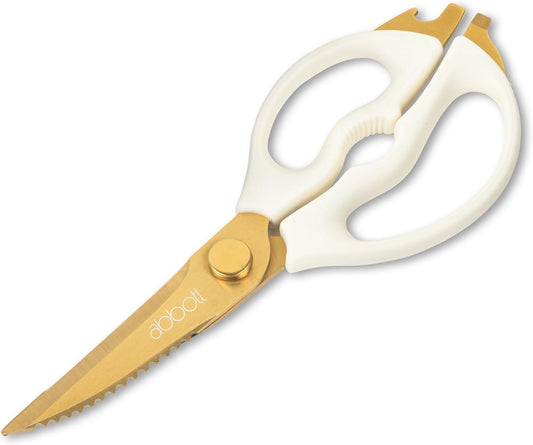 Multi Purpose Kitchen Shears - Gold/Ivory | Stainless Steel/Rubber, 9"L