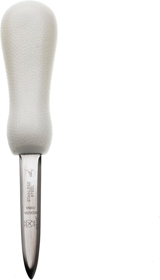 Boston Style Oyster Knife with Poly Handle, 3 Inch, White