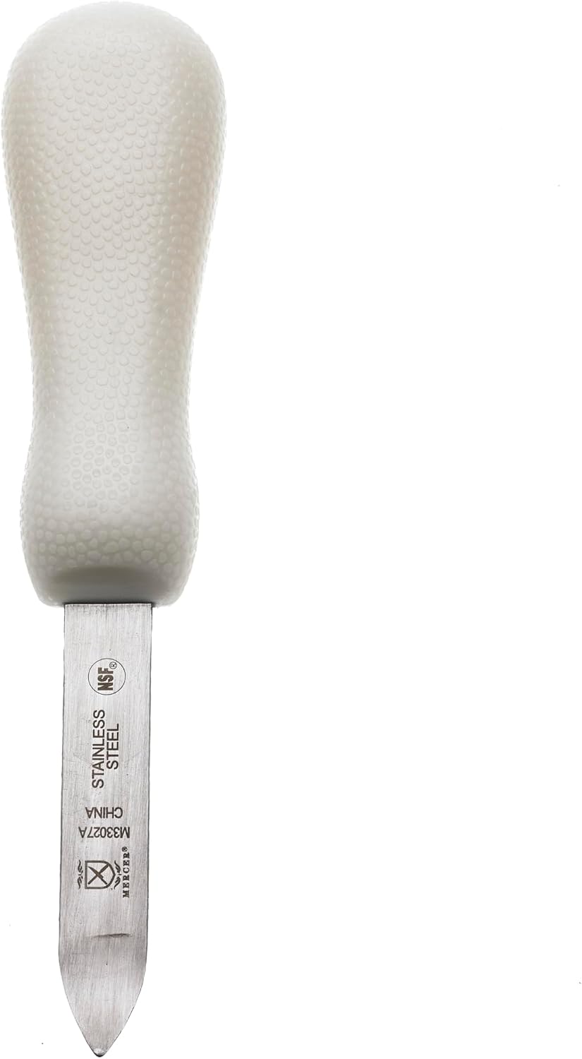 Boston Style Oyster Knife with Poly Handle, 3 Inch, White