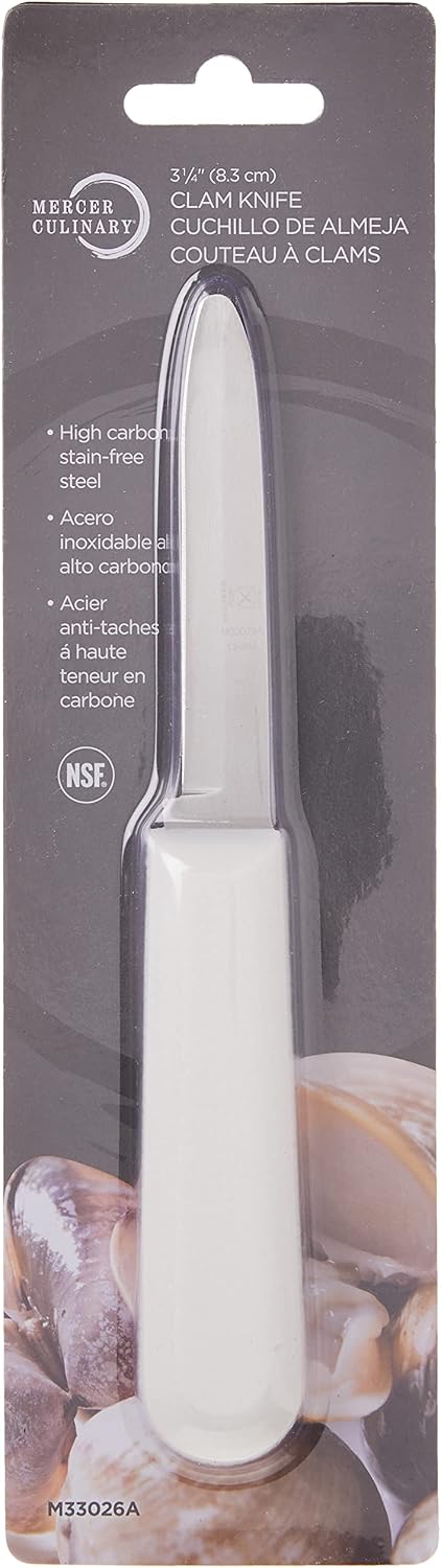 Boston Style Oyster Knife with Poly Handle, 3 Inch, White