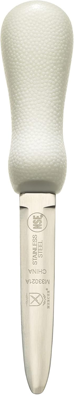 Boston Style Oyster Knife with Poly Handle, 3 Inch, White