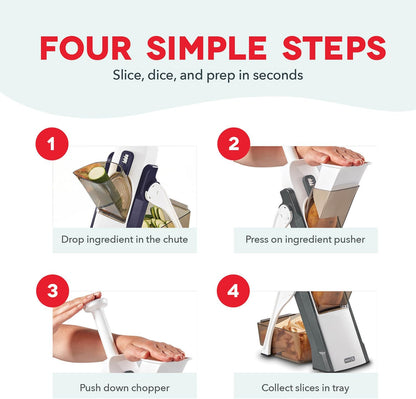 Safe Slice Mandoline for Vegetables, Meal Prep & More with 30+ Presets & Thickness Adjuster, Midnight Navy