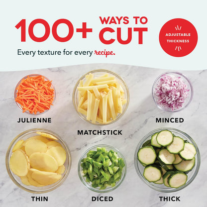 Safe Slice Mandoline for Vegetables, Meal Prep & More with 30+ Presets & Thickness Adjuster, Midnight Navy