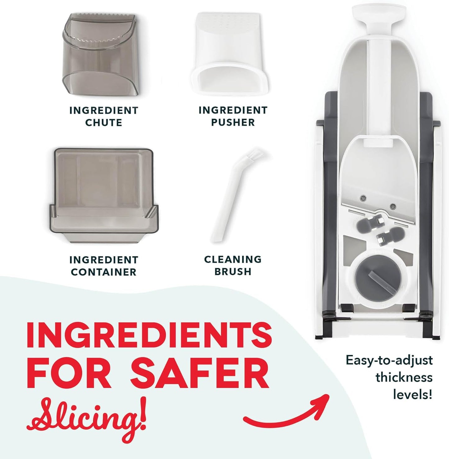 Safe Slice Mandoline for Vegetables, Meal Prep & More with 30+ Presets & Thickness Adjuster, Midnight Navy