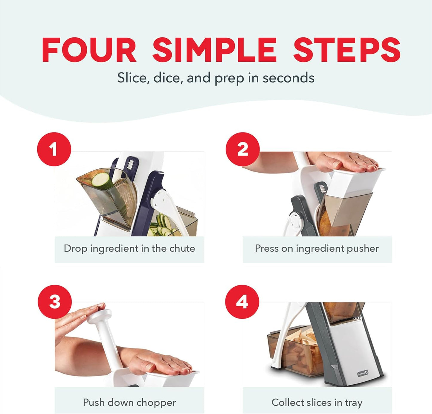 Safe Slice Mandoline for Vegetables, Meal Prep & More with 30+ Presets & Thickness Adjuster, Midnight Navy