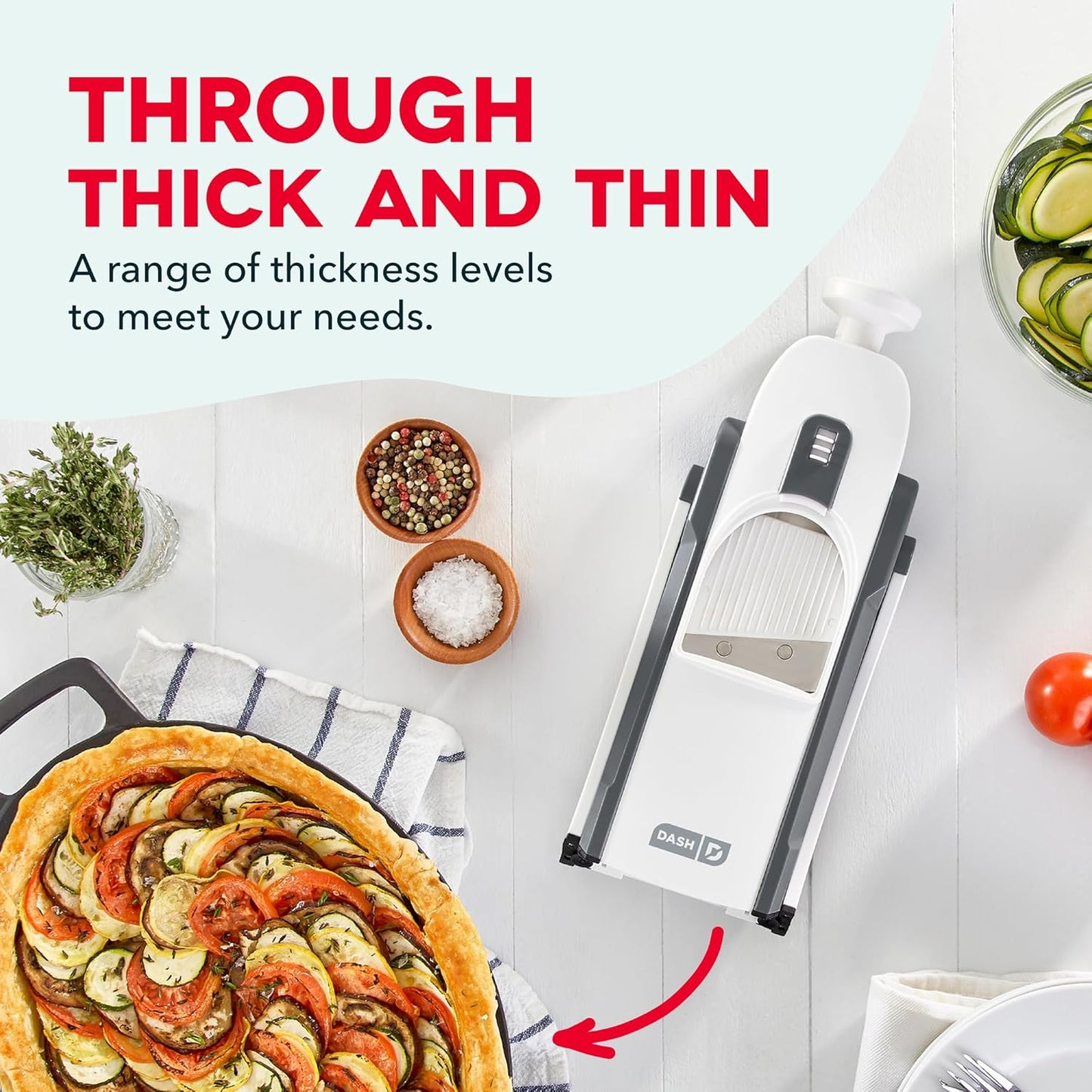 Safe Slice Mandoline for Vegetables, Meal Prep & More with 30+ Presets & Thickness Adjuster, Midnight Navy