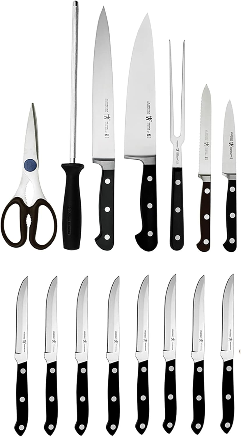 Classic Razor-Sharp 16-Piece Knife Block Set, Chef Knife, Bread Knife, German Engineered Informed by 100+ Years of Mastery