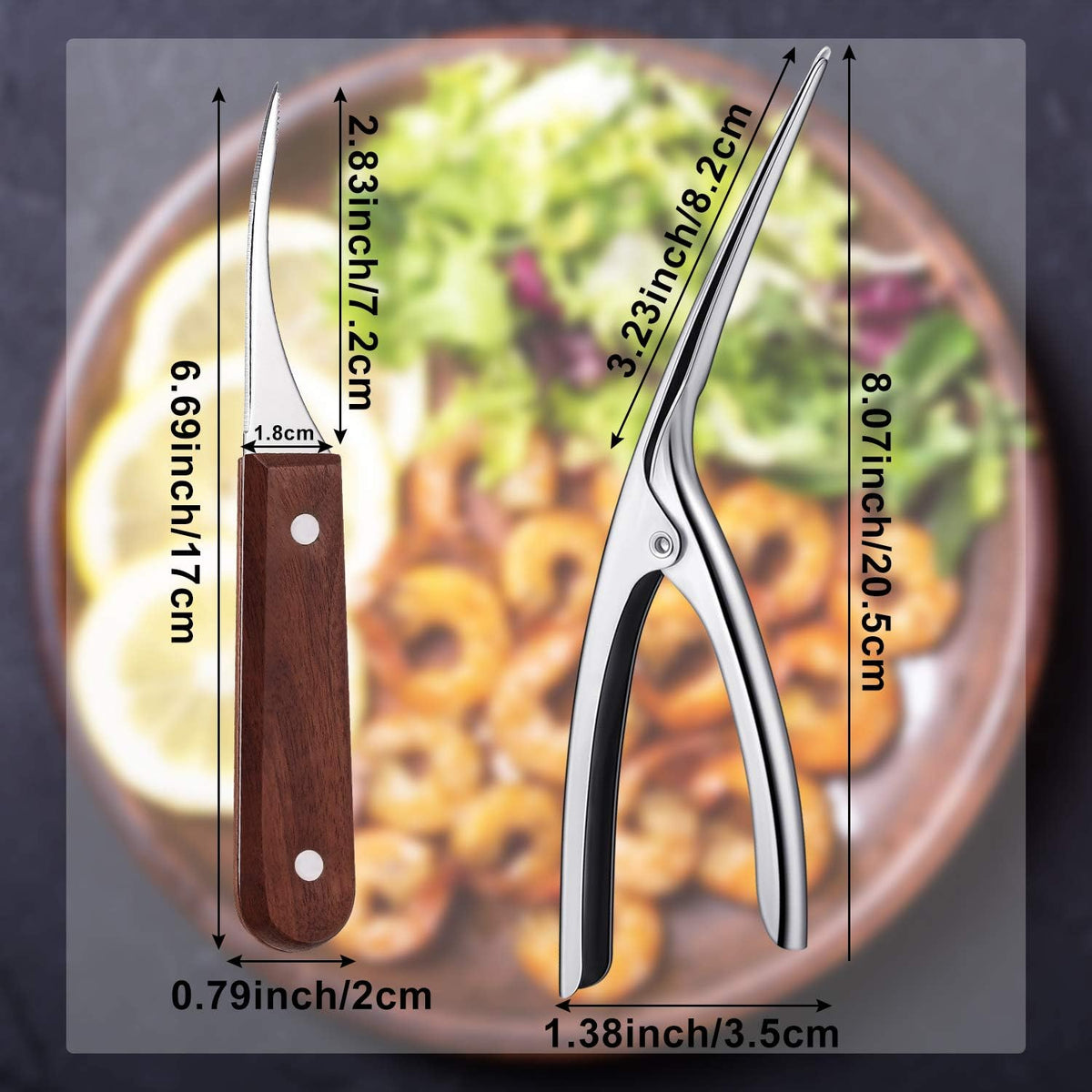 4pcs Shrimp Deveiner Tool Set, Stainless Steel Shrimp Peeler Portable Cleaner Knife Prawn Shell Peeler for Easy Deveining Cleaning Tool