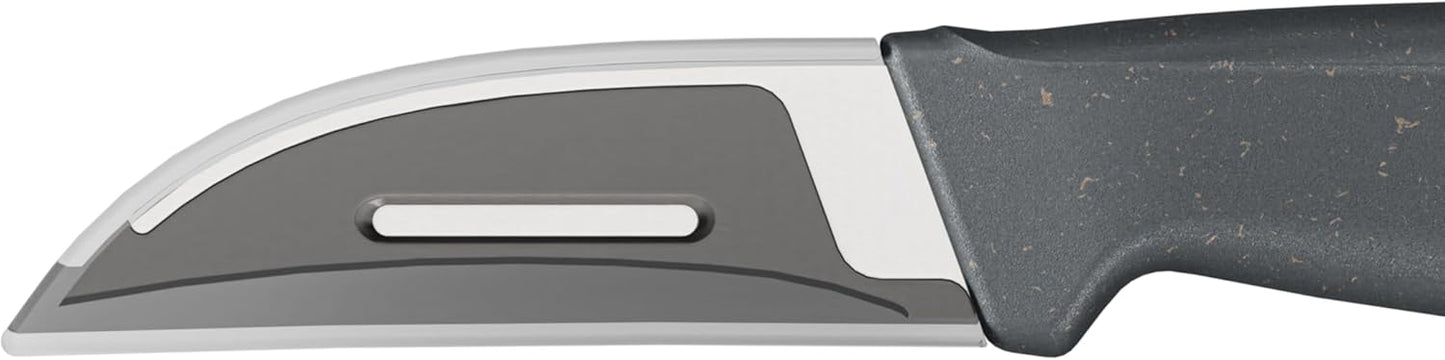 Peeling Knife – German Stainless Steel Curved Blade with Sustainable Wheat Straw Non-Slip Handle – Fruit & Vegetable Kitchen Knife – Dishwasher Safe with Blade Guard – 2.3 inches