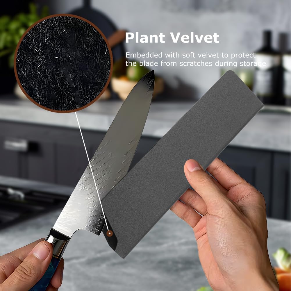 8Inch Knife Guard, 2 Pcs Knife Sleeves Edge Guard, Universal Waterproof Chef KnifeSheath, Kitchen Blade Cover Guards for Chef and Kitchen Knives