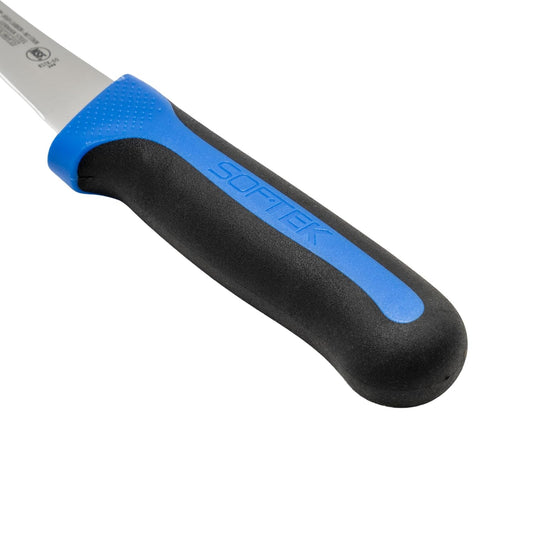 Sof-Tek, 6" Boning Knife, Curved, Soft Grip Handle,Silver/Black/Blue