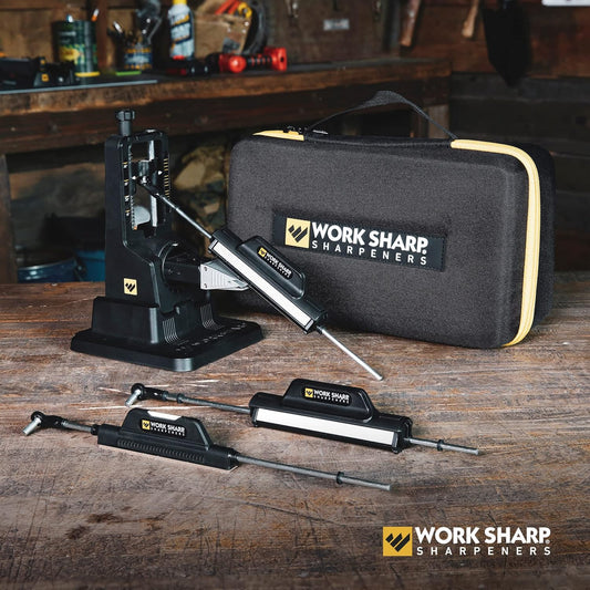 Precision Adjust Elite & Guided Field Knife Sharpener Kit - Professional Sharpening System for Kitchen, Pocket & Outdoor Knives - Complete 2-Piece Bundle Set