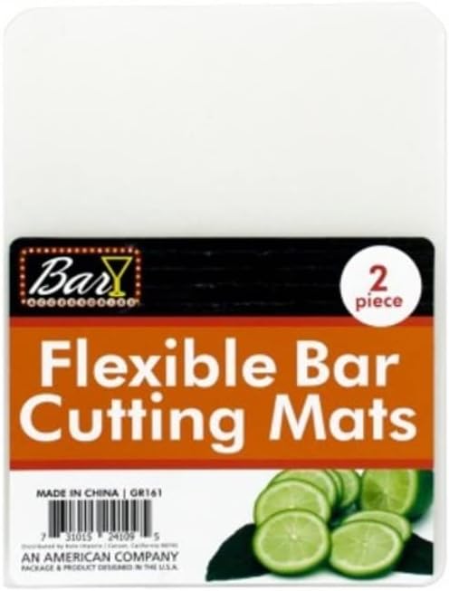 2 Piece 5.75" x 6.75" Flexible Transparent Plastic Bar Cutting Mat - Perfect for Slicing Limes and Cocktail Ingredients (1 Set (2 Boards))
