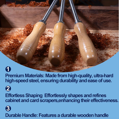 Cabinet Scraper Burnisher Tool, With High-Quality Wooden Handle and Super Hard High Speed Steel Rod, Scraper Burnisher for Creating Sharp Burrs and Honing Card Scrapers