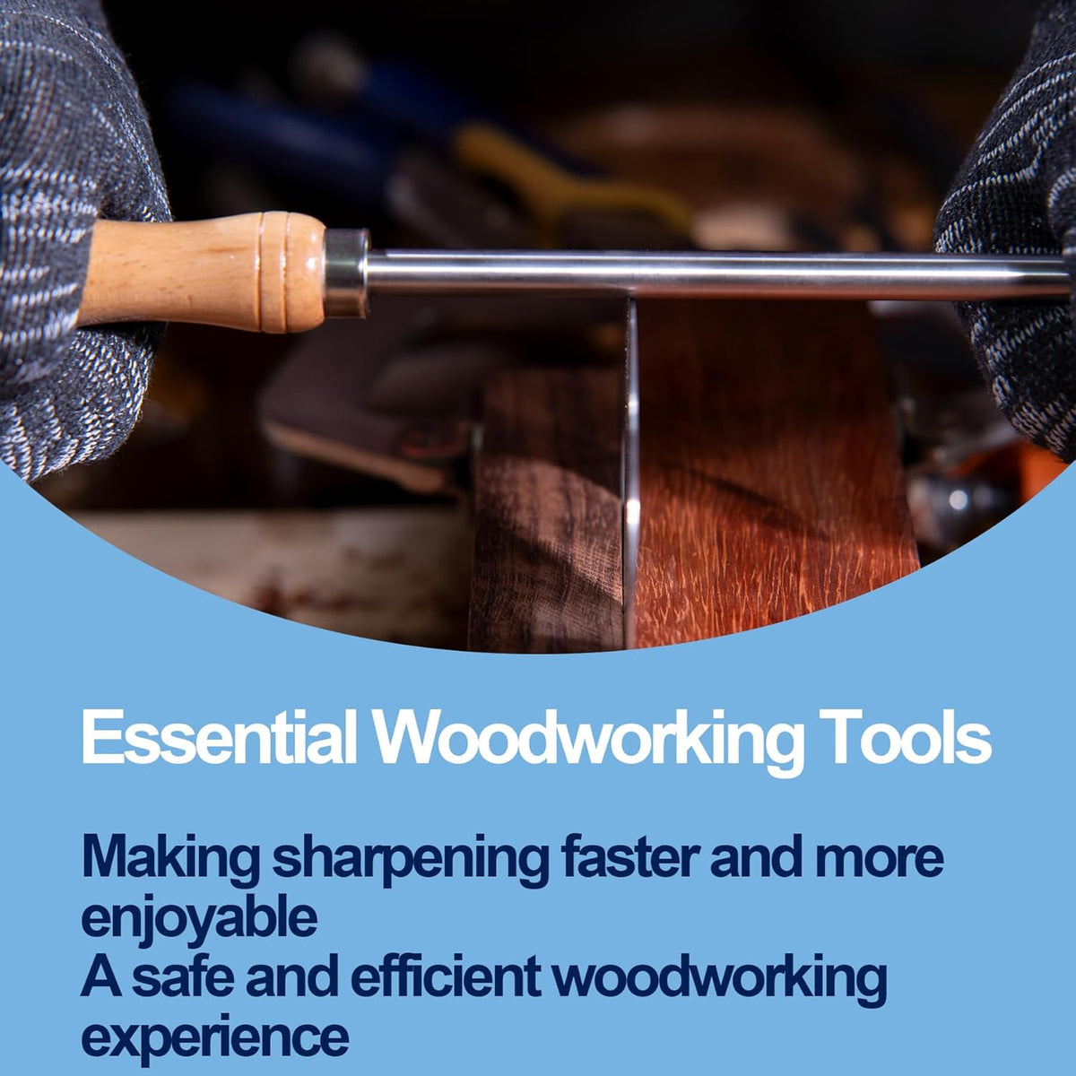 Cabinet Scraper Burnisher Tool, With High-Quality Wooden Handle and Super Hard High Speed Steel Rod, Scraper Burnisher for Creating Sharp Burrs and Honing Card Scrapers