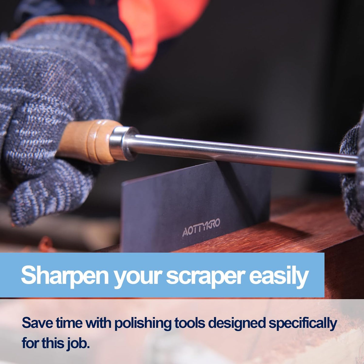 Cabinet Scraper Burnisher Tool, With High-Quality Wooden Handle and Super Hard High Speed Steel Rod, Scraper Burnisher for Creating Sharp Burrs and Honing Card Scrapers