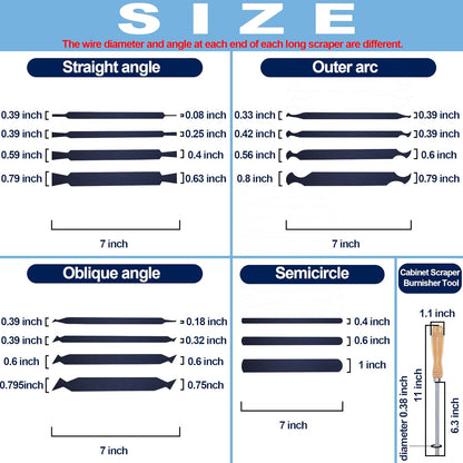Cabinet Scraper Burnisher Tool, With High-Quality Wooden Handle and Super Hard High Speed Steel Rod, Scraper Burnisher for Creating Sharp Burrs and Honing Card Scrapers