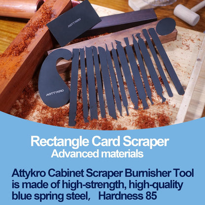 Cabinet Scraper Burnisher Tool, With High-Quality Wooden Handle and Super Hard High Speed Steel Rod, Scraper Burnisher for Creating Sharp Burrs and Honing Card Scrapers