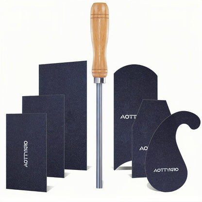 Cabinet Scraper Burnisher Tool, With High-Quality Wooden Handle and Super Hard High Speed Steel Rod, Scraper Burnisher for Creating Sharp Burrs and Honing Card Scrapers