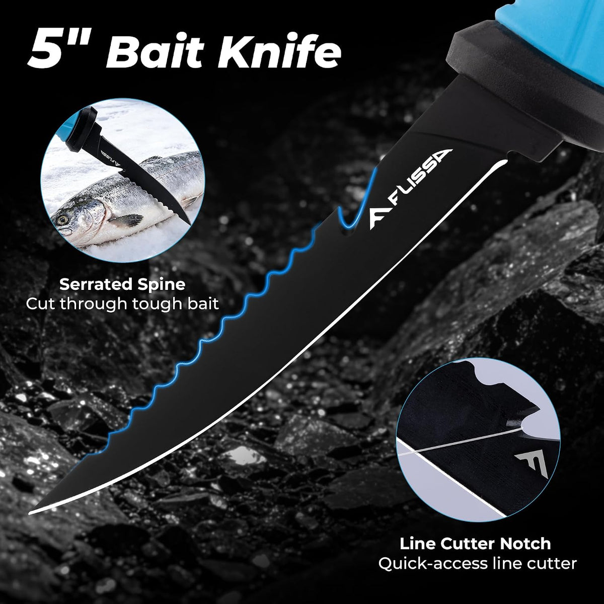 4-Piece Fillet Knife Set with Sharpener Protective Sheath, Belt Clip