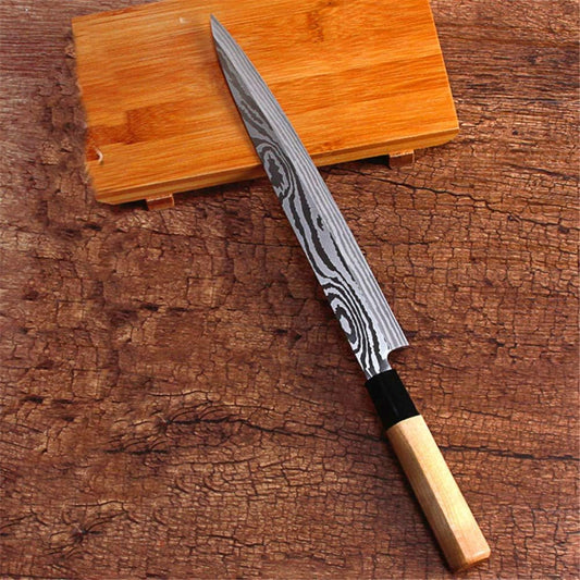 Professional Japanese Chef Knife Sashimi Sushi Salmon Knife One Sided Knifes Sashayed Cooking Knife Sharp Blade Cleaver Slicer Stainless Steel Kitchen Knives Tools (Sashimi Knife(Right-Handed Knife))