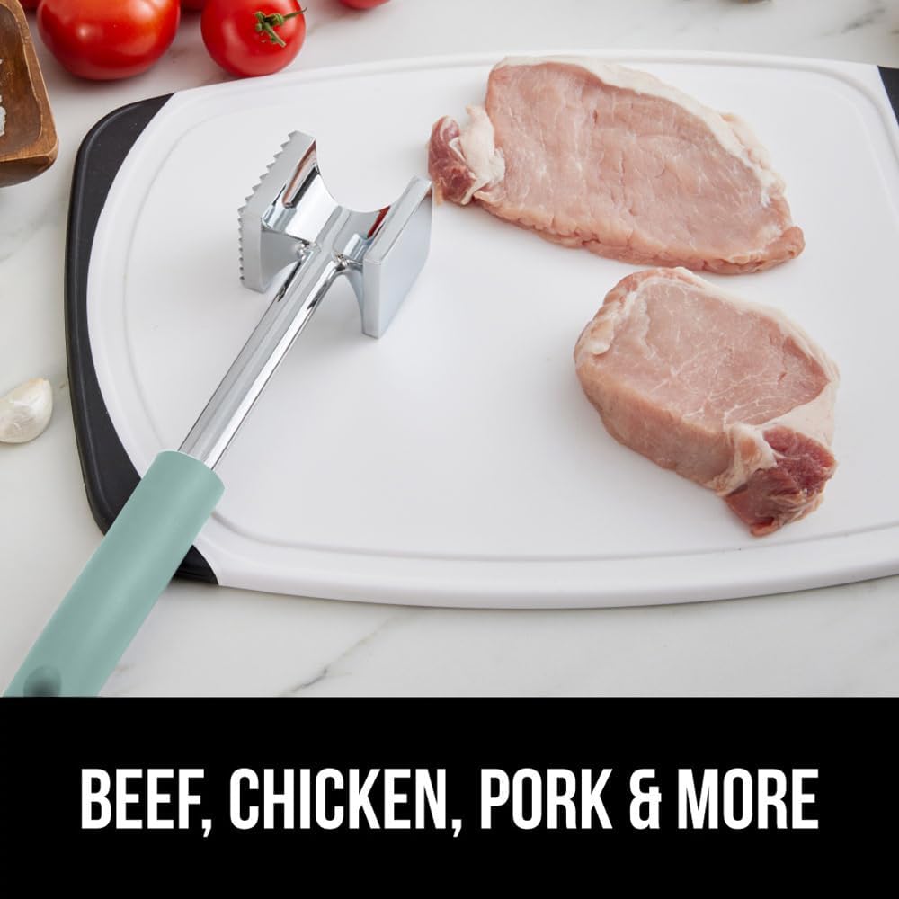 Patented Meat Tenderizer, Multipurpose Dual-Sided Kitchen Mallet for Steak, Shellfish, Nuts, Candy, Ice, Pork Cutlet Pounder, BPA-Free Soft Comfortable Handle, Dishwasher Safe, Black