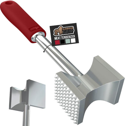 Patented Meat Tenderizer, Multipurpose Dual-Sided Kitchen Mallet for Steak, Shellfish, Nuts, Candy, Ice, Pork Cutlet Pounder, BPA-Free Soft Comfortable Handle, Dishwasher Safe, Black
