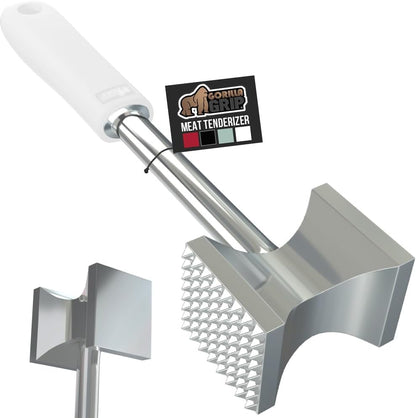 Patented Meat Tenderizer, Multipurpose Dual-Sided Kitchen Mallet for Steak, Shellfish, Nuts, Candy, Ice, Pork Cutlet Pounder, BPA-Free Soft Comfortable Handle, Dishwasher Safe, Black