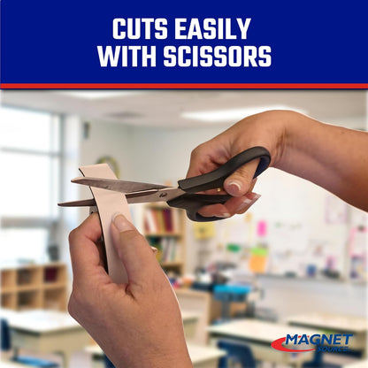 Roll-N-Cut Flexible Magnetic Tape Refill - Magnet Strips with Strong Adhesive Backing for Walls, Boards, and More - 1/16" Thick - 1/2" W - 15 Ft - 1 Roll