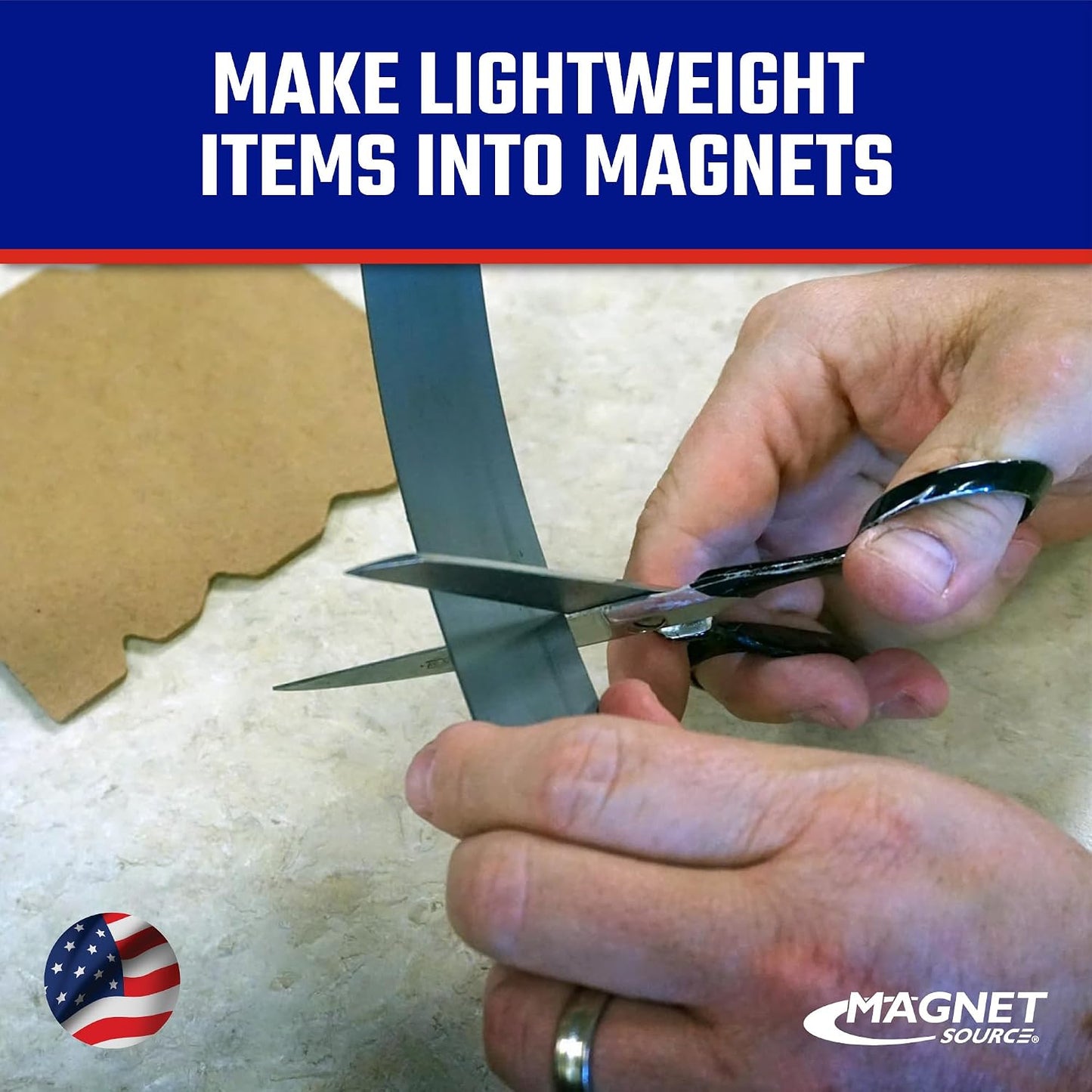 Roll-N-Cut Flexible Magnetic Tape Refill - Magnet Strips with Strong Adhesive Backing for Walls, Boards, and More - 1/16" Thick - 1/2" W - 15 Ft - 1 Roll