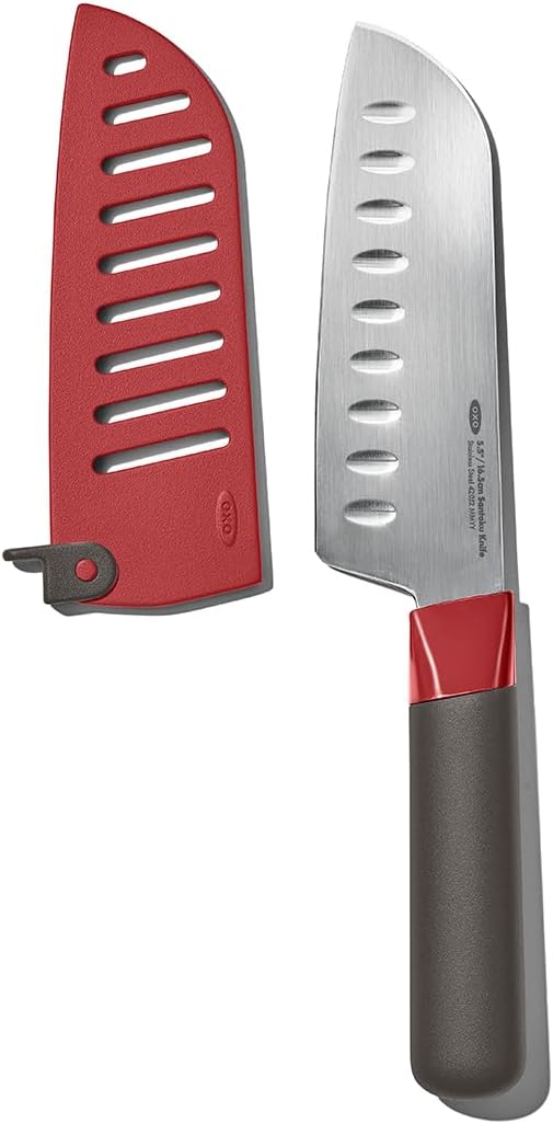 Outdoor 5.5in/14cm Santoku Knife with Locking Sheath