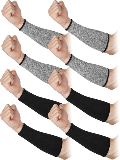 4 Pairs Arm Protectors for Thin Skin and Bruising Cut Resistant Arm Sleeves Forearm Level 5 Safety for Men Women(Grey, Blue, Pink, Yellow)
