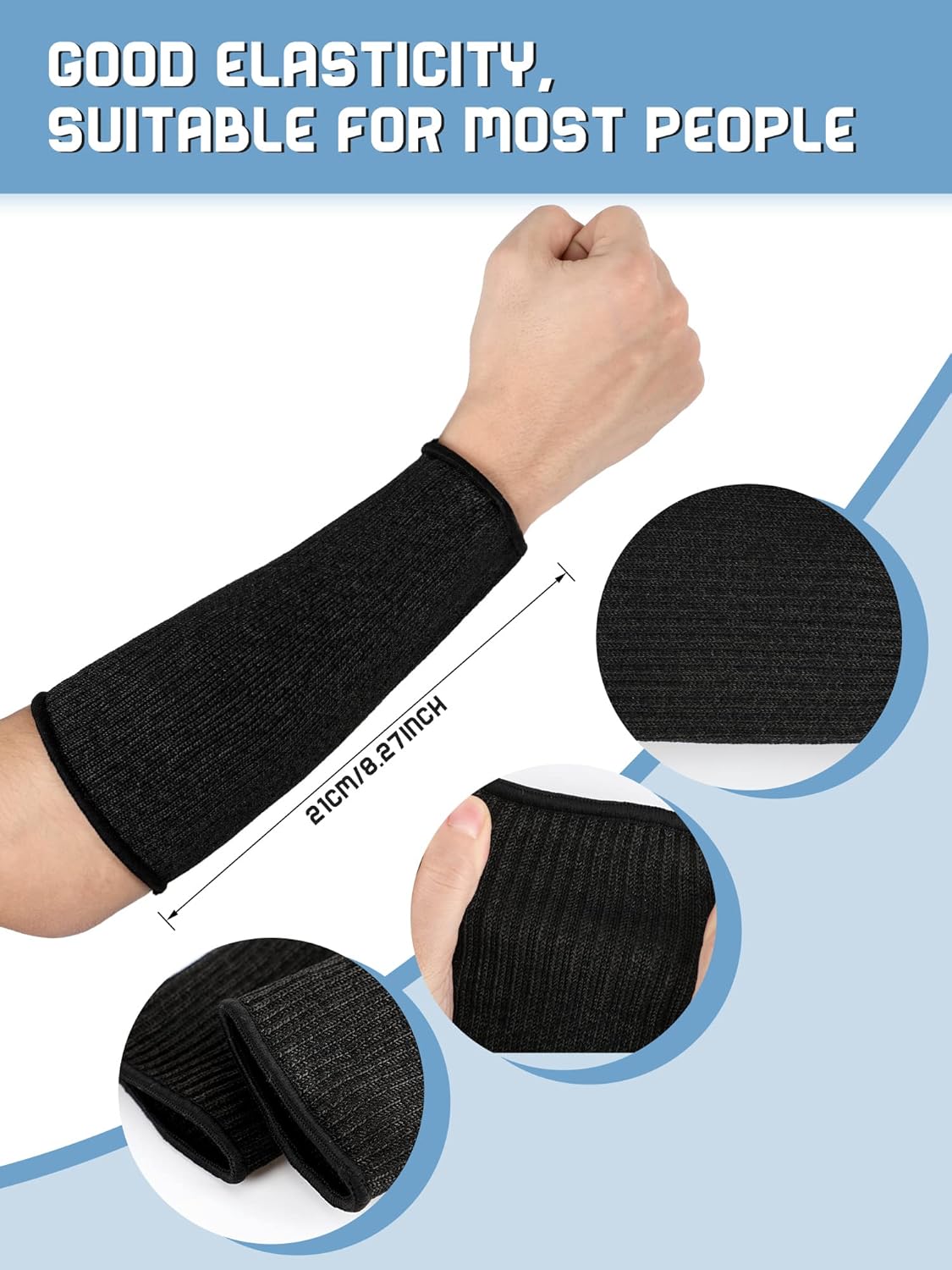 4 Pairs Arm Protectors for Thin Skin and Bruising Cut Resistant Arm Sleeves Forearm Level 5 Safety for Men Women(Grey, Blue, Pink, Yellow)