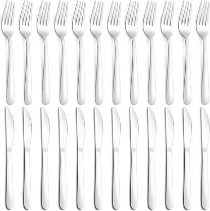 36-Piece Butter Knives, Dinner Knife Set (9 Inches), Food Grade Stainless Steel Table Knife, Knives Silverware for Home/Restaurant/Kitchen, Dishwasher Safe & Mirror Polished